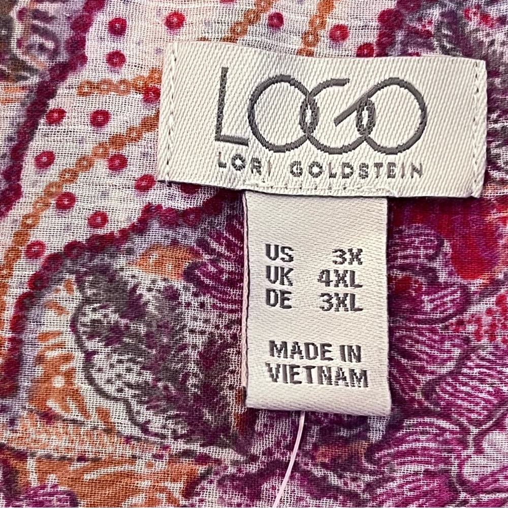 LOGO by Lori Goldstein Pink Pleated Blouse with Mandarin Collar - Picture 2 of 10
